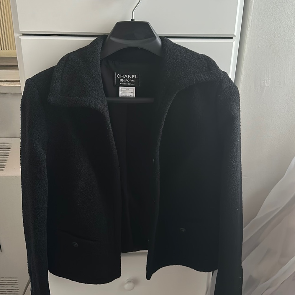 Chanel Uniform Little Black Jacket Size M
